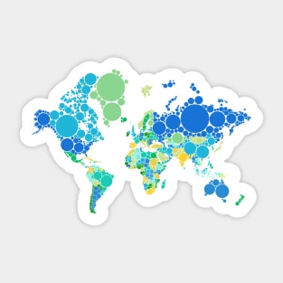 abstract world map with colorful dots Sticker